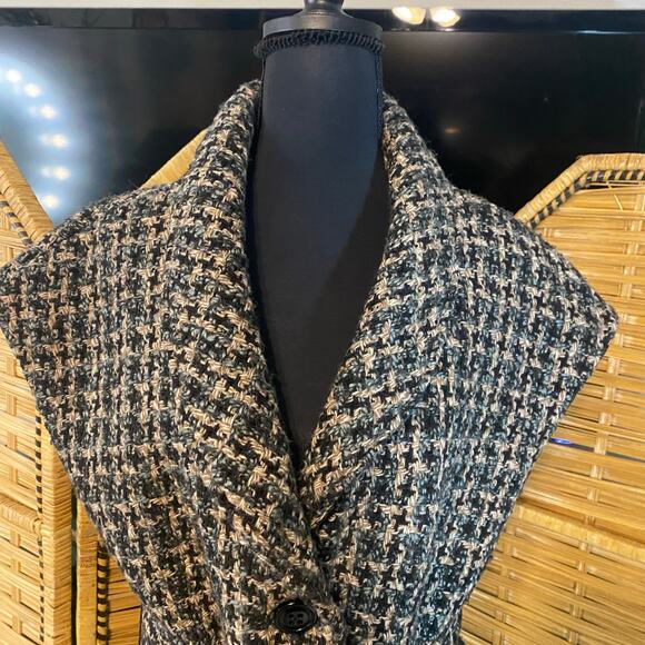 Millard Fillmore Tweed Wrap Vest Jacket Lined Belted Boho Retro Size Large - Picture 4 of 11